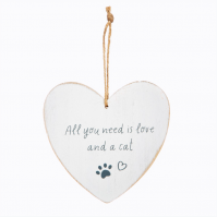 Sass And Belle Distressed Plaque All You Need Is Love And Cat Heart Sign Hanging