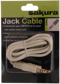 Sakura Aux Interface Audio Jack Cable Car Vehicle 3.5mm MP3 Ipod Iphone Phone