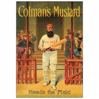 Colman's Mustard Postcard 10 x 15 cm Vintage Retro Cricket Robert Opie Official
