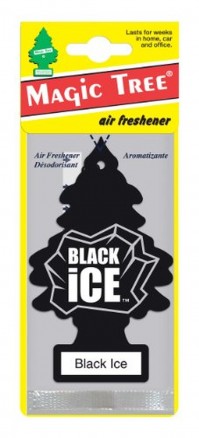 Black Ice Scent In Car Van Carded Magic Tree Air Freshener Pack x 1.