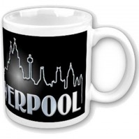 Liverpool Skyline Waterfront Silhouette Boxed White Coffee Gift Mug Official