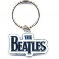The Beatles Drop T Logo Metal White Black Keychain Keyring Fan Gift Official