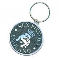 Sex Pistols Bulldog England Logo Metal Square Keychain Keyring Fan Gift Official