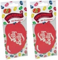 Jelly Belly Very Cherry Flavour 2D Hanging Car Office Air Freshener 2 Pack Twin