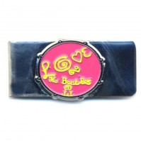 The Beatles Pink Love Drum Metal Silver Money Cash Holder Clip Gift Wallet
