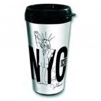 John Lennon Power To The People Plastic Vacuum Travel Coffee Mug 100% Official