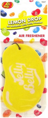 Jelly Belly Bean 2D Car Air Freshener Lemon Drop Hanging Cardboard Scent Smelly