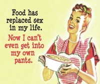 "Food Has Replaced Sex In My Life..." Adult Humour Postcard. 