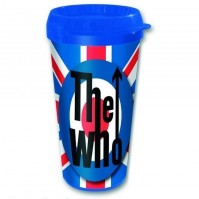 The Who Union Jack UK Flag Band Plastic Vacuum Travel Coffee Mug 100% Official