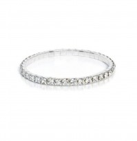 Silver Expandable Bracelet Diamond Row Style Stretch Fashion Costume Jewellery