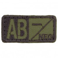 Army Khaki Camouflage Blood Group Type Hook Loop Patch Medic Tan Clothes Badge AB-