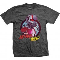 Marvel Comics Official Ant Man & The Wasp Circle Com Mens Grey T-Shirt Avengers