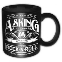 Asking Alexandria Rock N Roll Design Mug Boxed Tea Coffee Ceramic Black Official