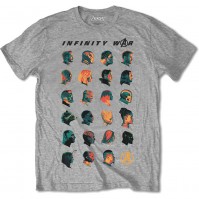 Marvel Comics Official Avengers Infinity War Head Profile Mens Grey T-Shirt XXLarge