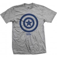 Marvel Comics Official Avengers Infinity Capt America Shield Mens Grey T-Shirt Large