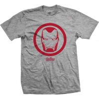 Marvel Comics Official Avengers Infinity Iron Man Logo Badge Mens Grey T-Shirt Small