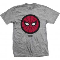 Marvel Comics Official Avengers Infinity Spiderman Icon Pop Mens Grey T-Shirt Medium