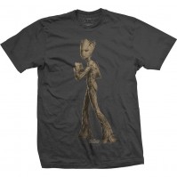 Marvel Comics Official Avengers Infinity Teen Groot Mens Dark Grey T-Shirt Small