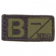Army Khaki Camouflage Blood Group Type Hook Loop Patch Medic Tan Clothes Badge B-