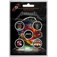 Metallica Self Destruct Pack Of Five Button Badge Rock Band Official Product