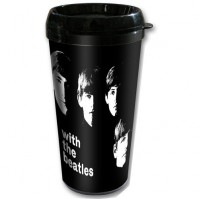 With The Beatles Black And White Album Cover Travel Coffee Mug Vacuum Official