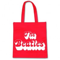 Red The Beatles 70's Logo Tote Shopping Bag Eco Friendly Official