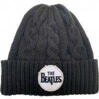 The Beatles Official Unisex Mens Adult Drum Logo Cable Turn Up Beanie Ski Hat