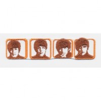 The Beatles Heads In Boxes Official Iron On Patch Rectangle Patch Vintage Retro