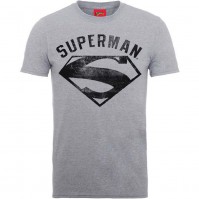 Mens T-shirt Grey Medium DC Comics Superman S Hope Spray Paint Logo Official