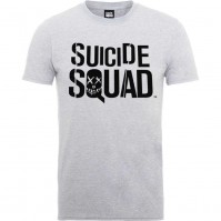 Suicide Squad Logo Grey Mens T-Shirt Film Movie Batman Harley Quinn Official Small