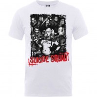 Suicide Squad Batman Harley's Gang Quinn White Mens T-Shirt DC Comics Official-S