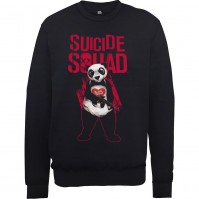 Suicide Squad Panda Man Design Mens Black Sweatshirt Jumper Joker DC Comics Small