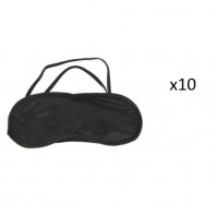 Ten Pack Eye Masks Blindfold Sleeping Aid Black Travel Face Cover x10 Rest