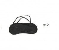 Twelve Pack Eye Masks Blindfold Sleeping Aid Black Travel Face Cover x12