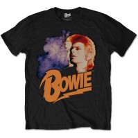 David Bowie Retro Bowie Official Mens Black T-Shirt Vintage Ziggy Flash Small