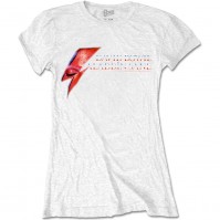 David Bowie Aladdin Sane Eye Flash Official Ladies White T-Shirt Womens Girls