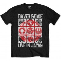 David Bowie Live In Japan Official Mens Black T-Shirt Ziggy Flash Retro Vintage XLarge