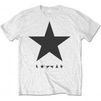 David Bowie Official Blackstar Album Mens White Short Sleeve T-Shirt Ziggy