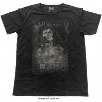 David Bowie Official Live Vintage Mens Distressed Black Short Sleeve T-Shirt Large