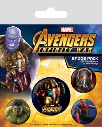 Avengers Infinity War 5 Badge Pack Official Marvel Thanos Pin Iron Man Spiderman