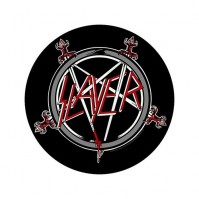 Slayer Pentagram Round Back Patch Sew On Official Badge Band Rock Heavy Metal