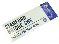 Chelsea FC Football Club White Stamford Bridge Metal Street Wall Sign Official