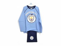 Manchester City Boys Kids Long Pyjamas Night Sleepwear New Crest Badge Official
