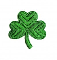 Shamrock Three Leaf Clover Iron On / Sew On Highly Detailed Clothes Badge Patch Motif Green Bag Jacket Coat