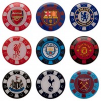 Various Football Club Team Poker Chip Crest Metal Enamel Pin Badge Official