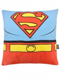 Superman Costume Cushion Pillow Pockets Bedroom Couch Red Blue Yellow House