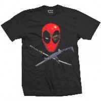 Marvel Comics Deadpool Crossbones T Shirt Black Cotton Mens Small