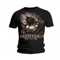 Disturbed Asylum Small Mens Black T Shirt Album Cover Logo Metal Band Official