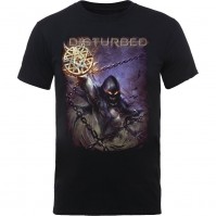 Disturbed Official Vortex Colours Mens Black Short Sleeve T-Shirt Rock Band Small