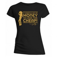 Dolly Parton Lot of Money Ladies Black Short Sleeve T Shirt Women Girls Official